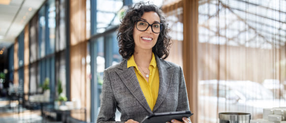 Happy businesswoman