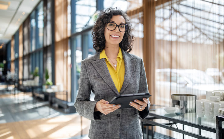Happy businesswoman