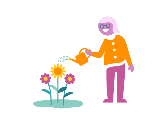 A person waters flowers, symbolizing investment in the 3rd pension pillar – the only savings option that offers a tax rebate on contributions.